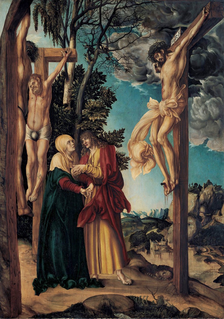 Alemán: Klage unter dem Kreuz The Lamentation of Christ / The Schleißheim Crucifixion de Lucas Cranach the Elder