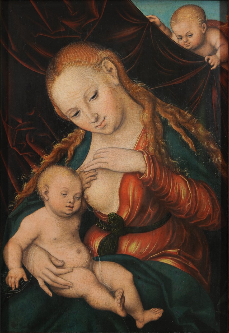 Alemán: Madonna, dem Christkind die Brust reichend The Virgin nursing the Child de Lucas Cranach the Elder