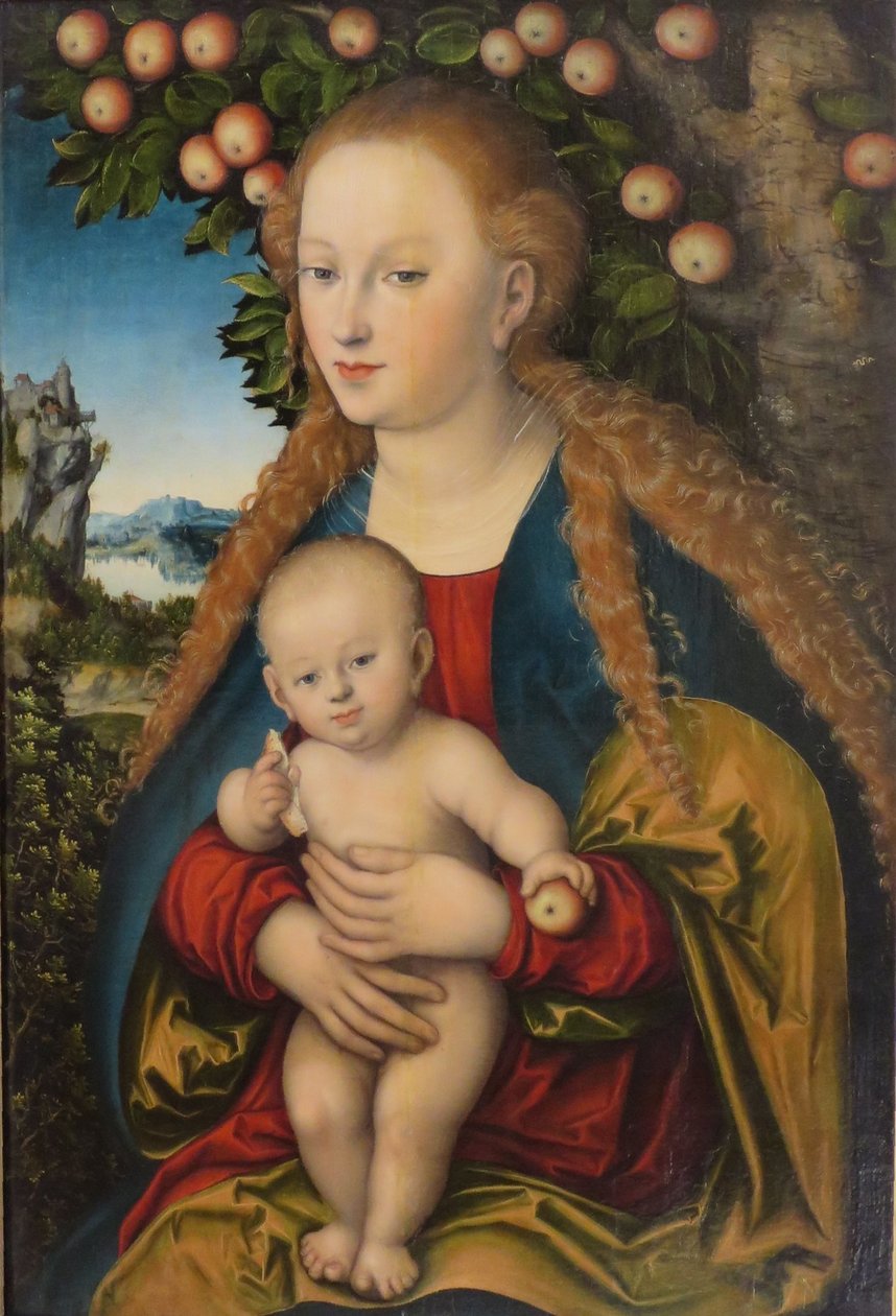 Alemán: Madonna und Kind unter dem Apfelbaum Madonna and Child under the Apple Tree / La Virgen y el Niño bajo un manzano de Lucas Cranach the Elder