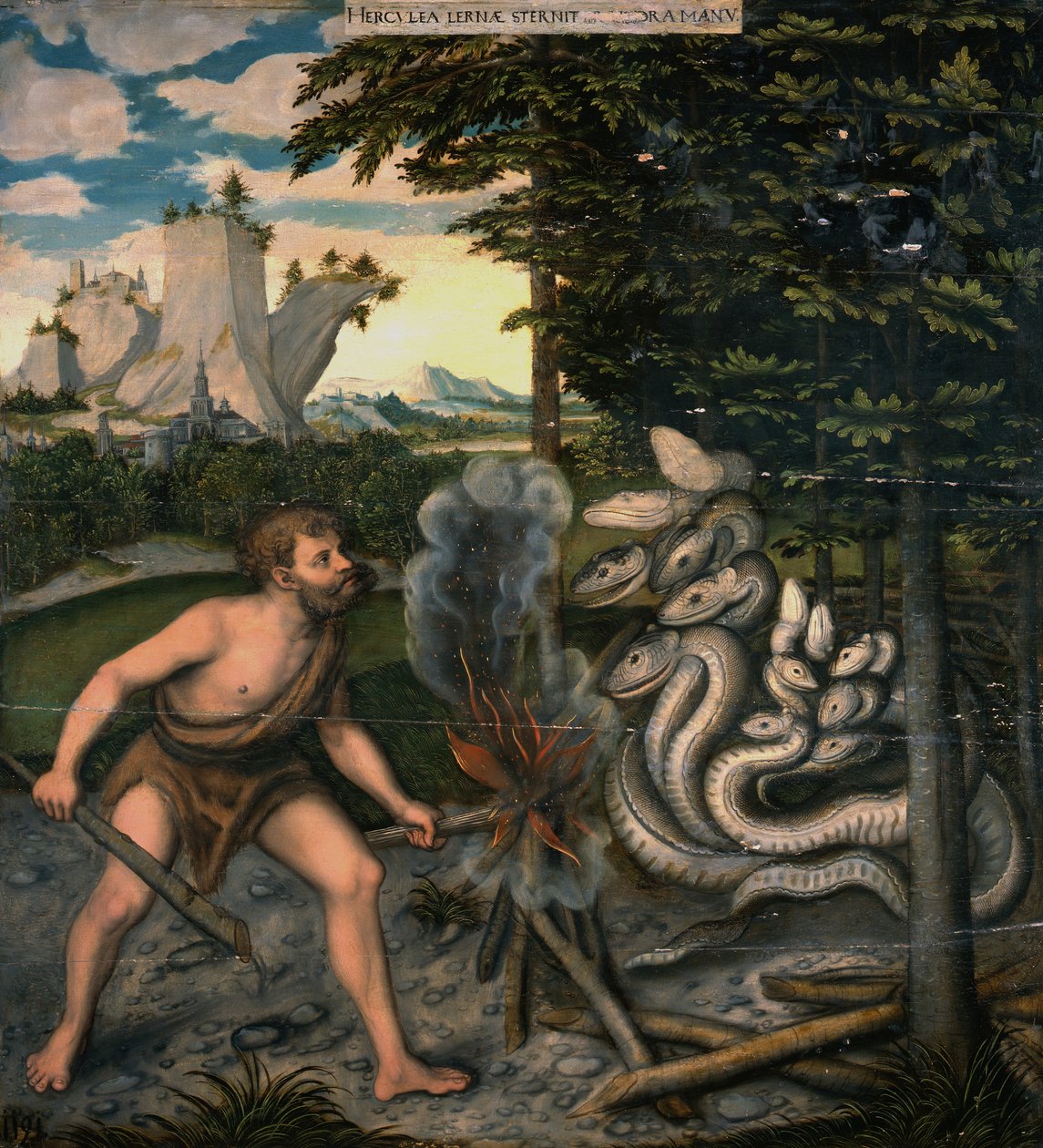 Hércules y la Hidra de Lerna de Los Trabajos de Hércules de Lucas Cranach the Elder