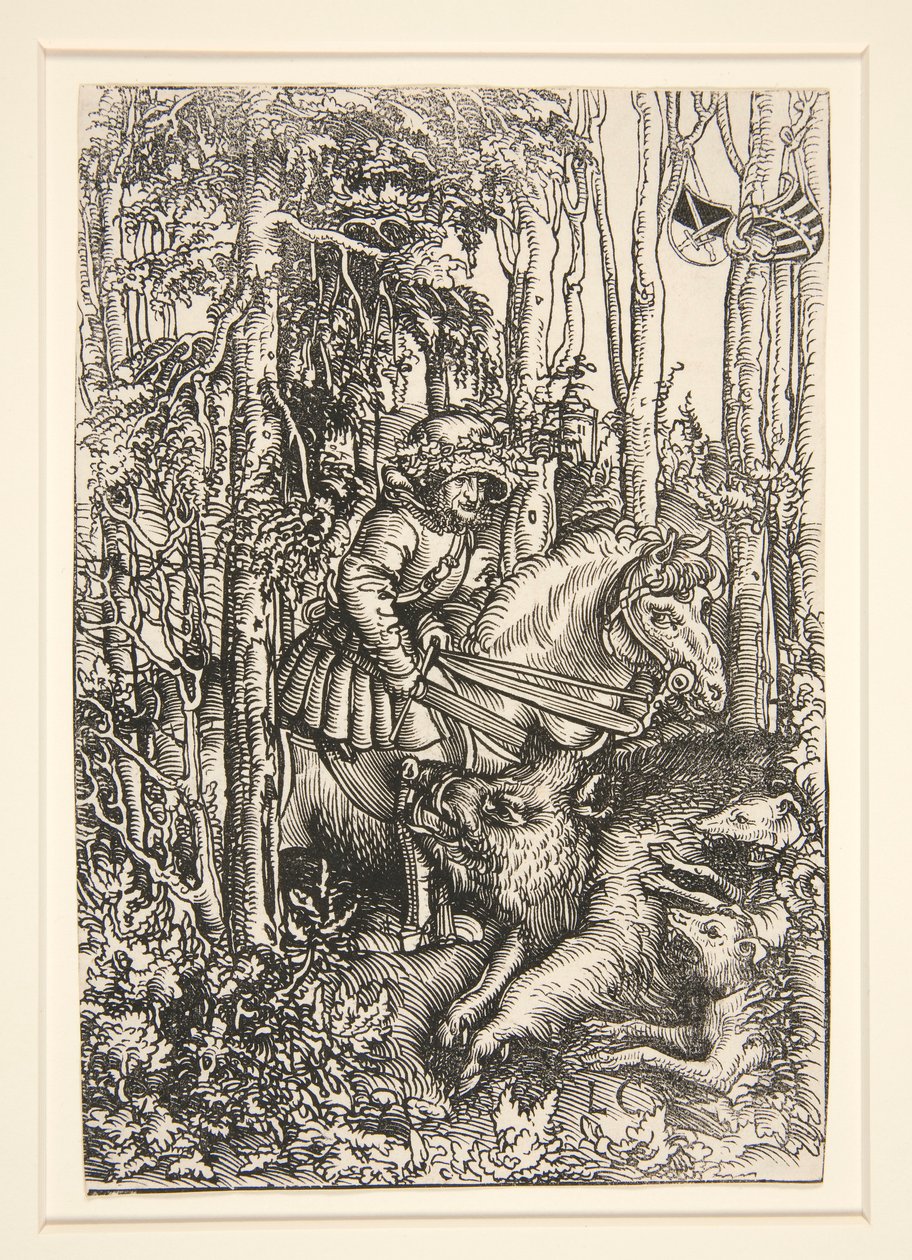 Cazadora matando a un jabalí de Lucas Cranach the Elder