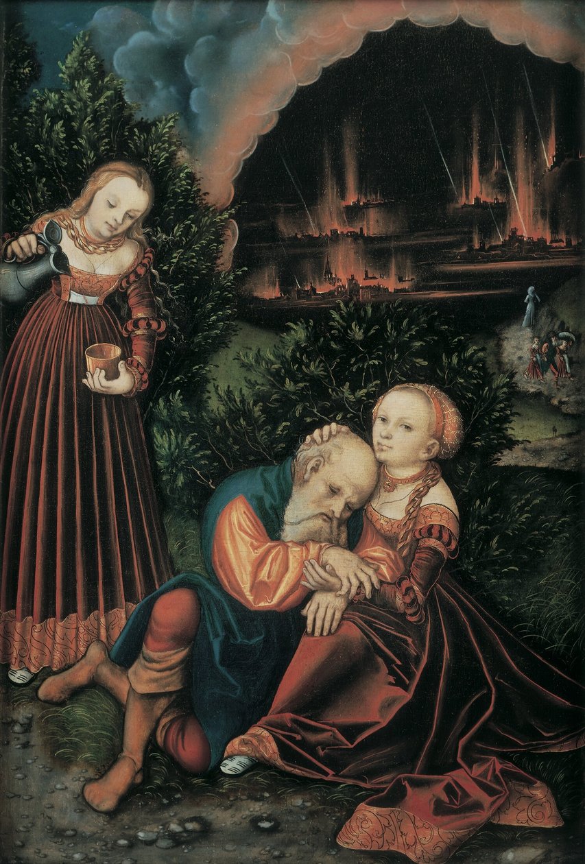 Lot y sus hijas de Lucas Cranach the Elder
