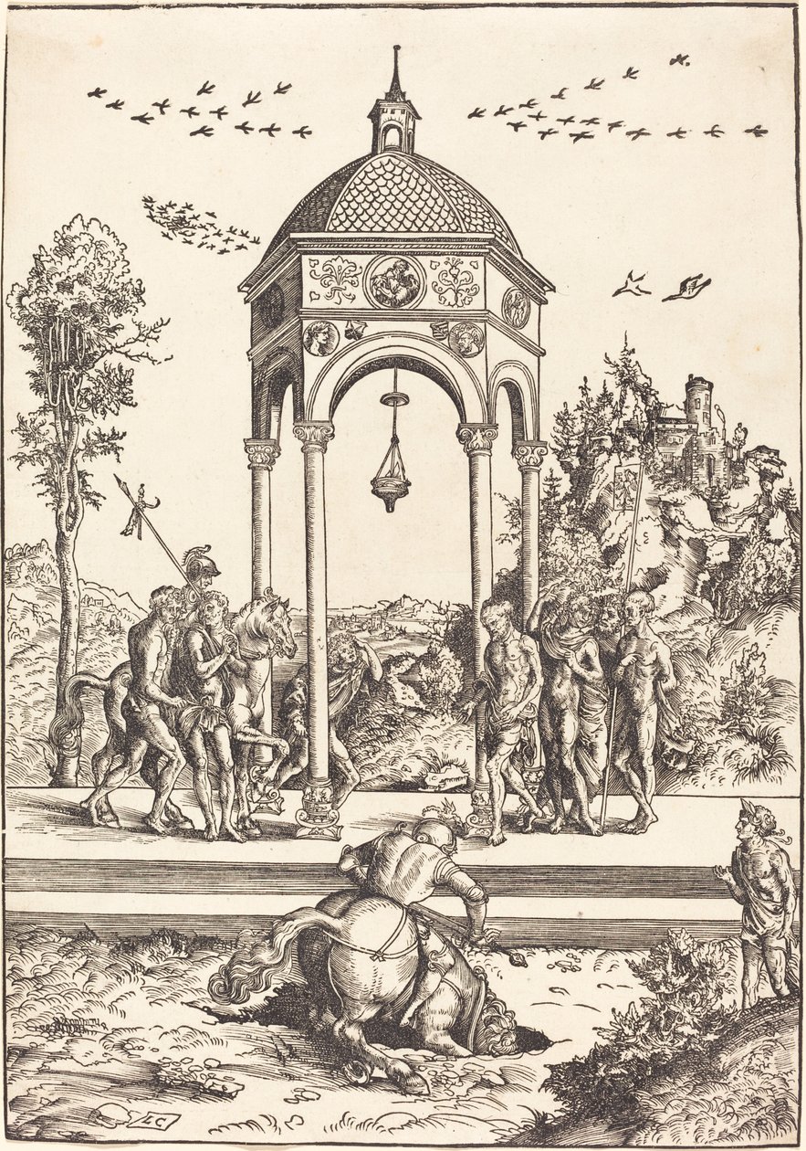 Marco Curcio Sumergiéndose en el Abismo de Lucas Cranach the Elder