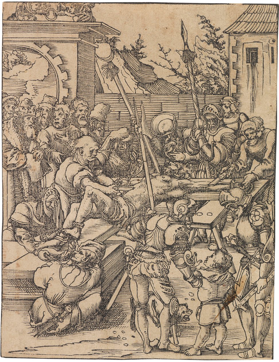 Martirio de San Bartolomé. De la serie Martirio de los Doce Apóstoles, c. 1520 de Lucas Cranach the Elder