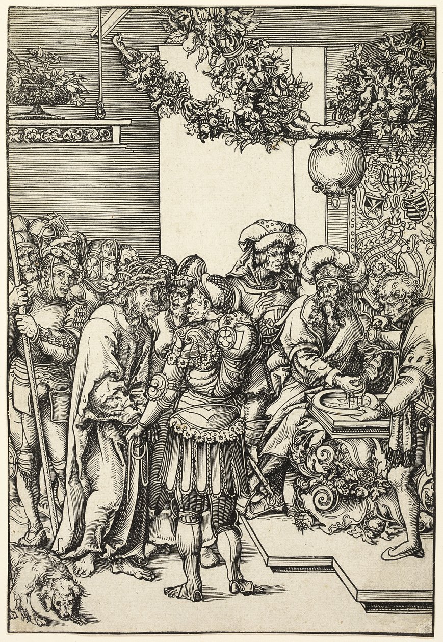 Pilatos lavándose las manos, de La Pasión de Lucas Cranach the Elder