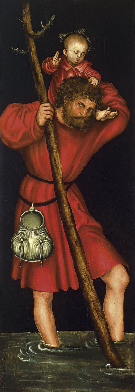 San Cristóbal [verso, ala izquierda] de Lucas Cranach the Elder