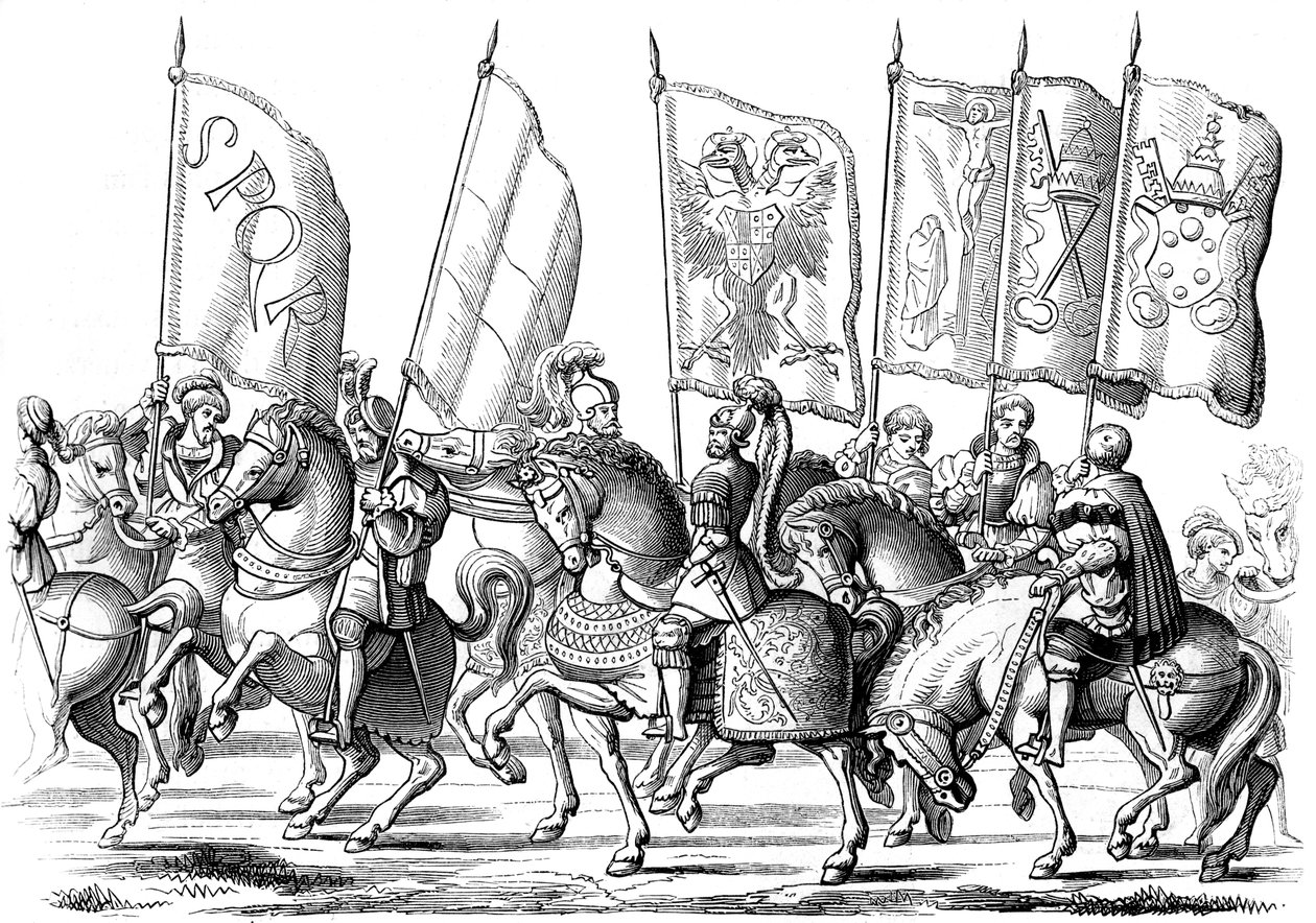 Estándares de la iglesia y el imperio, 1529-1530 de Lucas Cranach the Elder