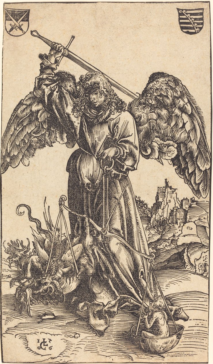 El Arcángel Miguel pesando un alma de Lucas Cranach the Elder