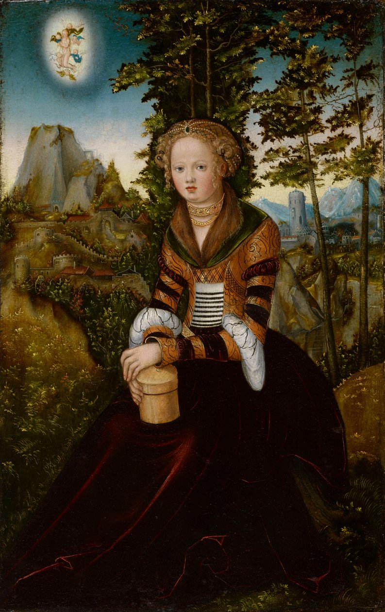 La Magdalena sentada ante un árbol de Lucas Cranach the Elder