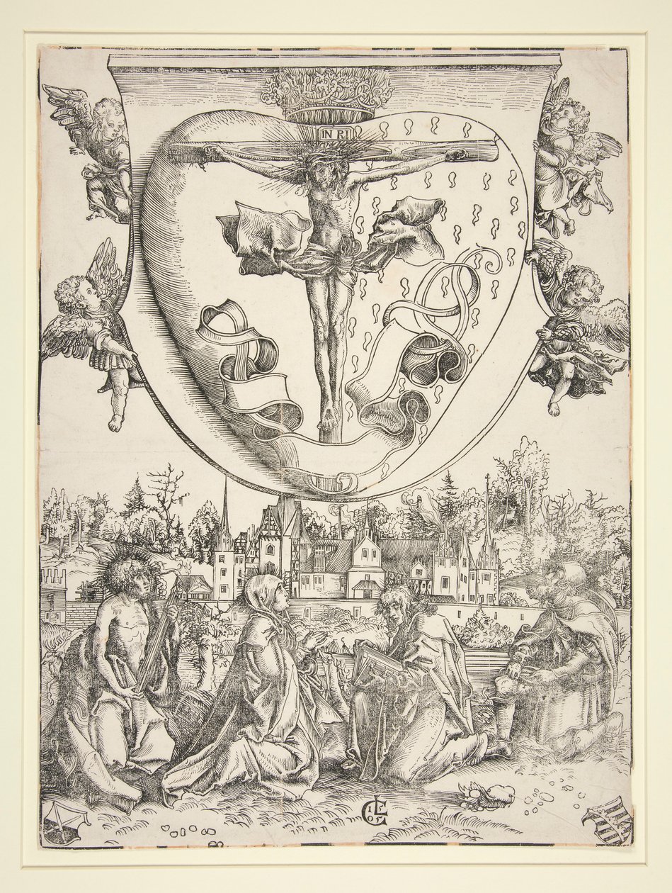 La Virgen, San Juan, San Lorenzo y San Roque con los brazos del Sagrado Corazón de Lucas Cranach the Elder