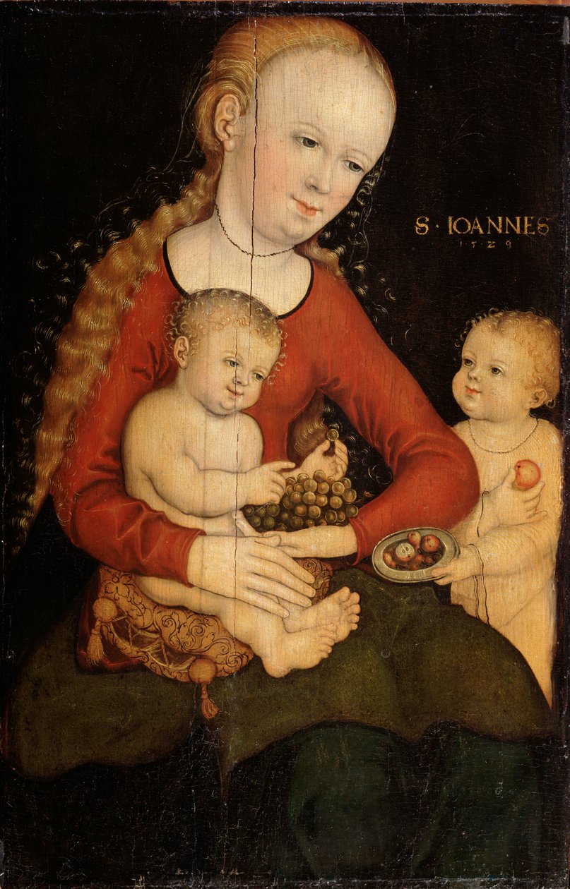 Virgen y niño con Juan el Bautista de niño de Lucas Cranach the Elder