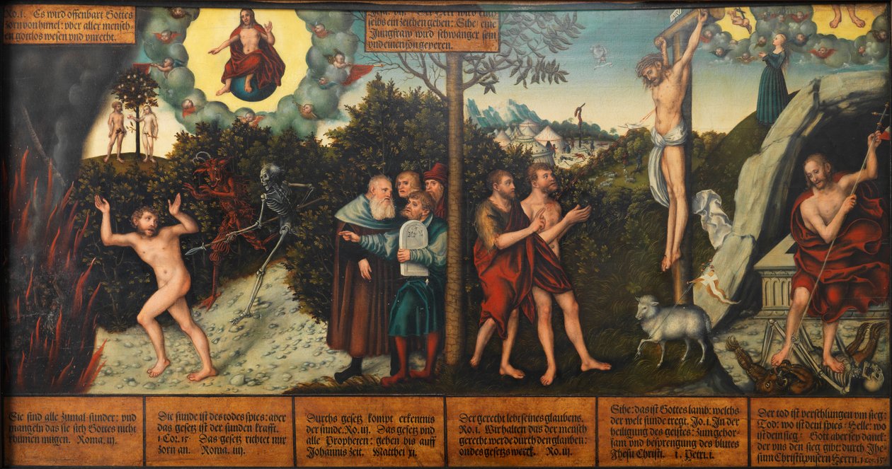 Alemán: Alegoría de la Ley y la Gracia Ley y Gracia de Lucas Cranach the Elder and workshop