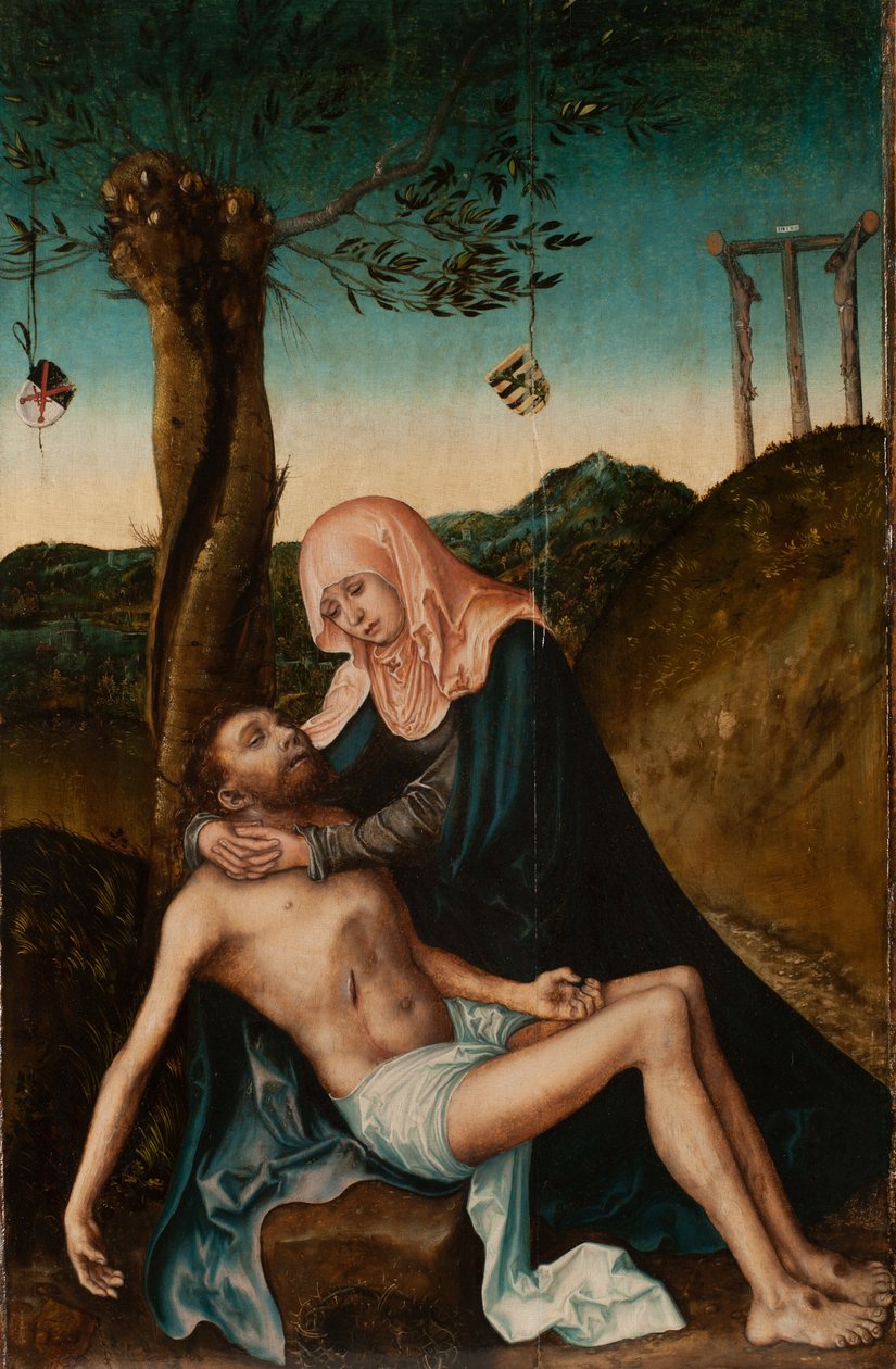 Eslovaco: Pieta Pieta bajo la Cruz de Lucas Cranach the Elder and workshop