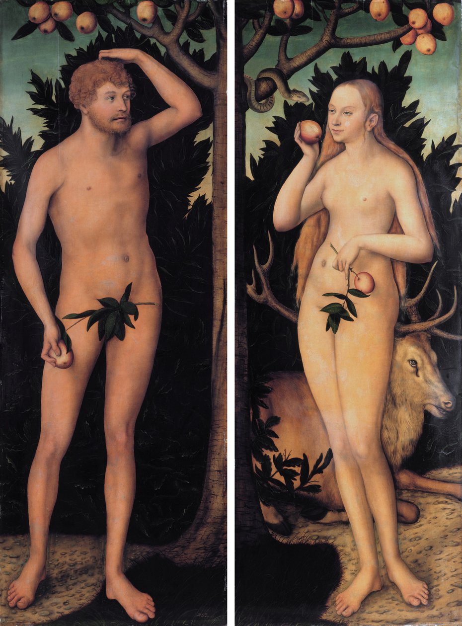 Adán y Eva de Lucas Cranach the Younger
