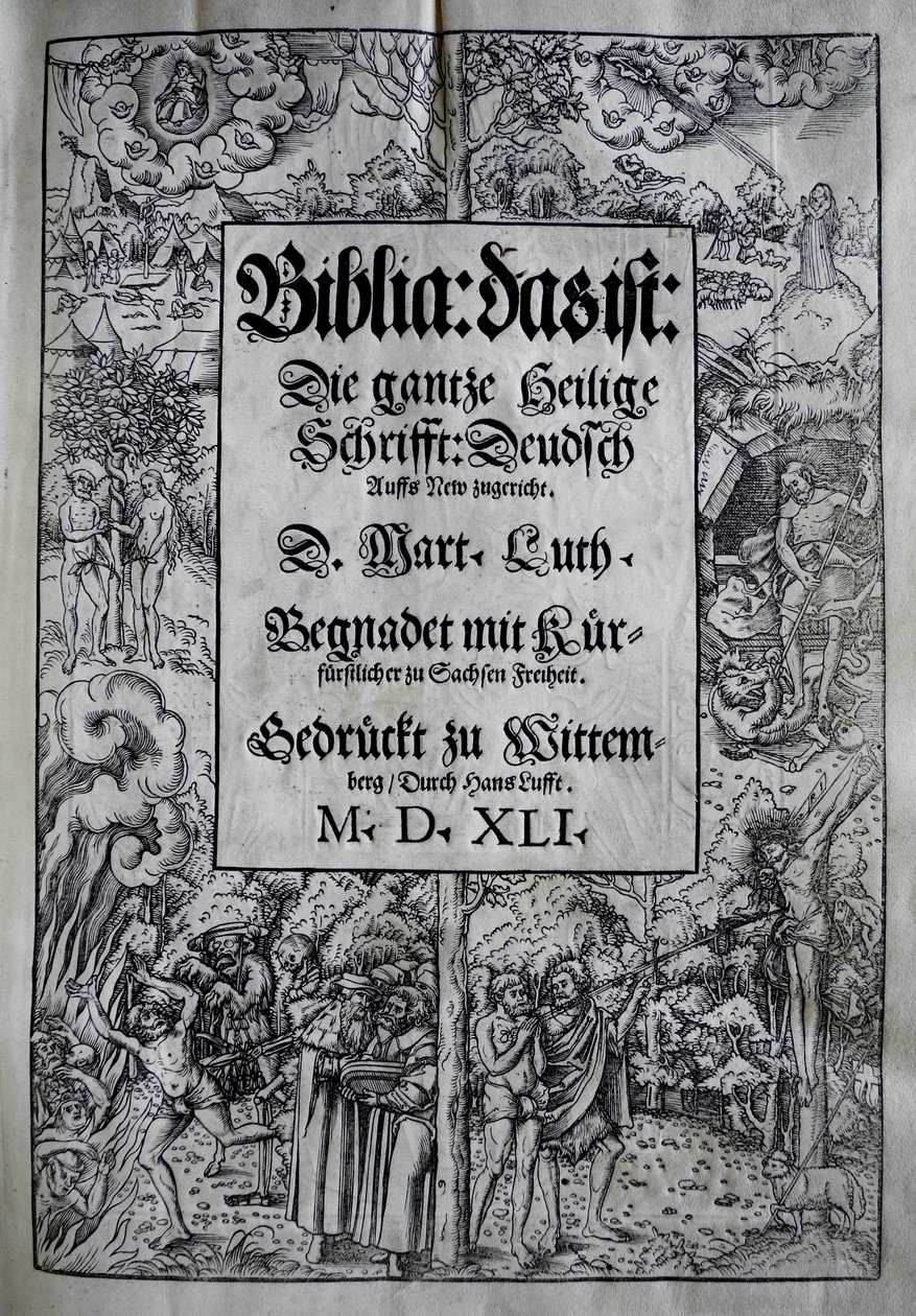 Diseño de portada Biblia de Martin Luther, 1541 de Lucas Cranach the Younger