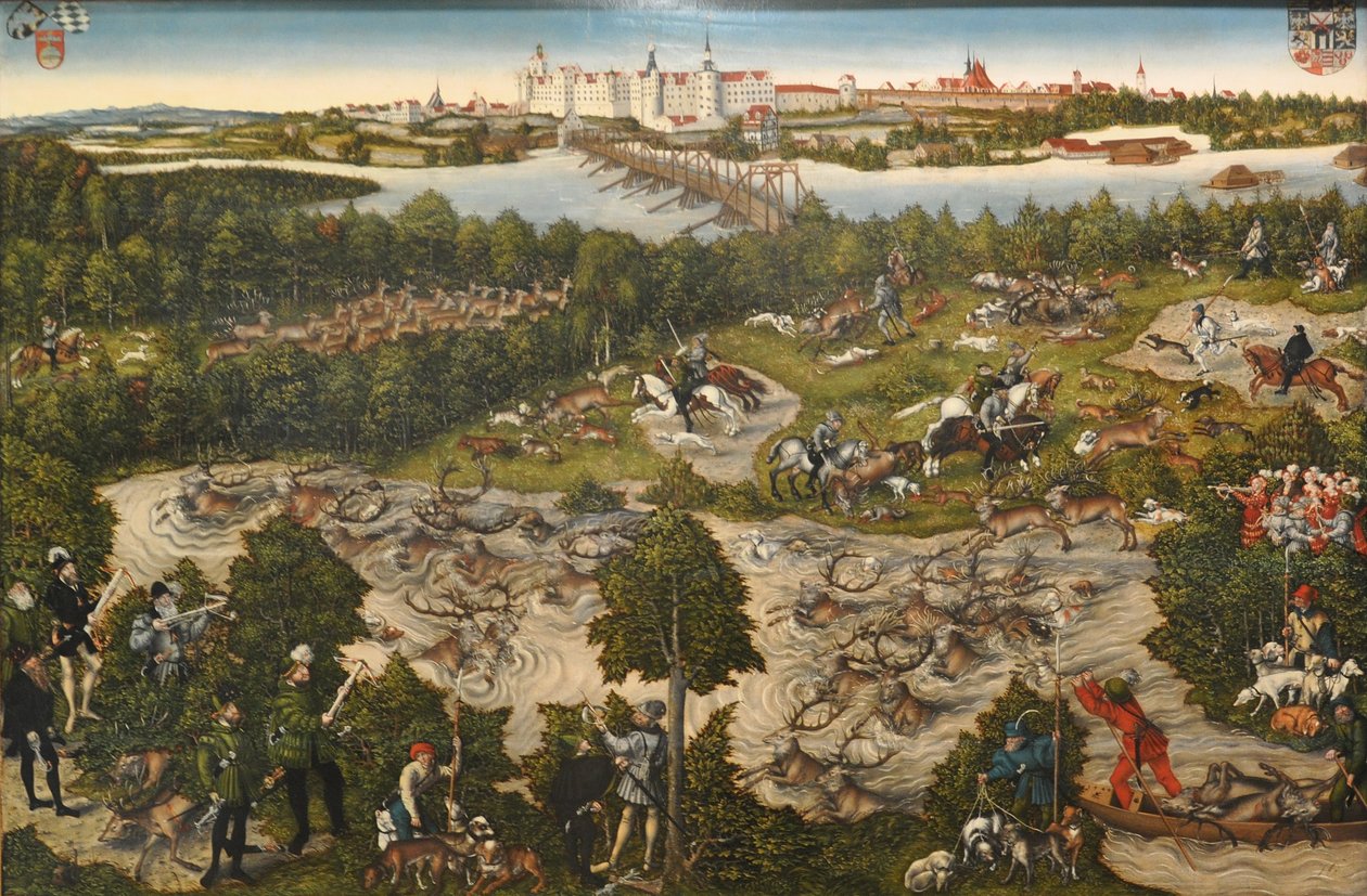 Alemán: Stag Hunt of the Elector Johann Friedrich Stag Hunt of John Frederick I, Elector of Saxony de Lucas Cranach the Younger