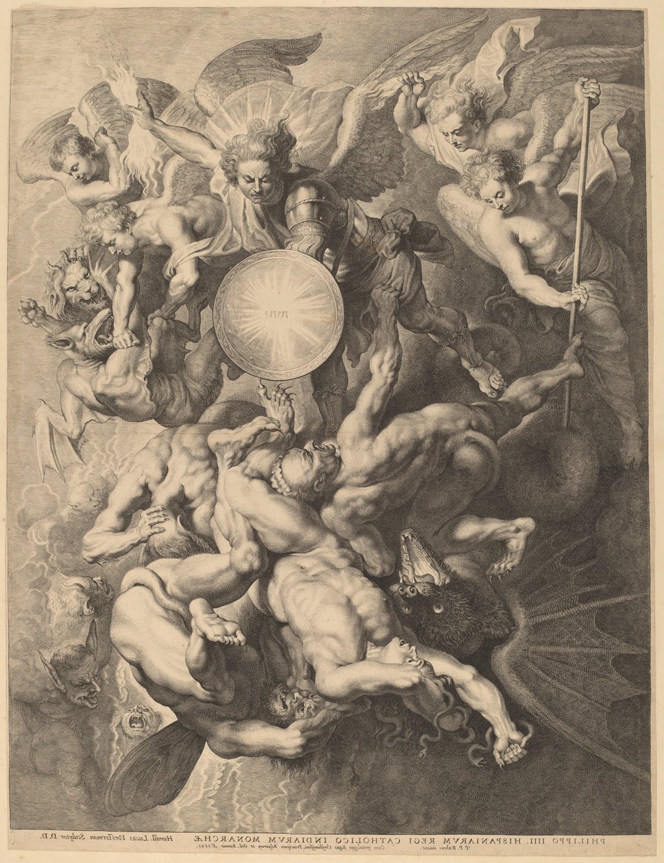 La Caída de los Ángeles Rebeldes de Lucas Emil Vorsterman after Sir Peter Paul Rubens