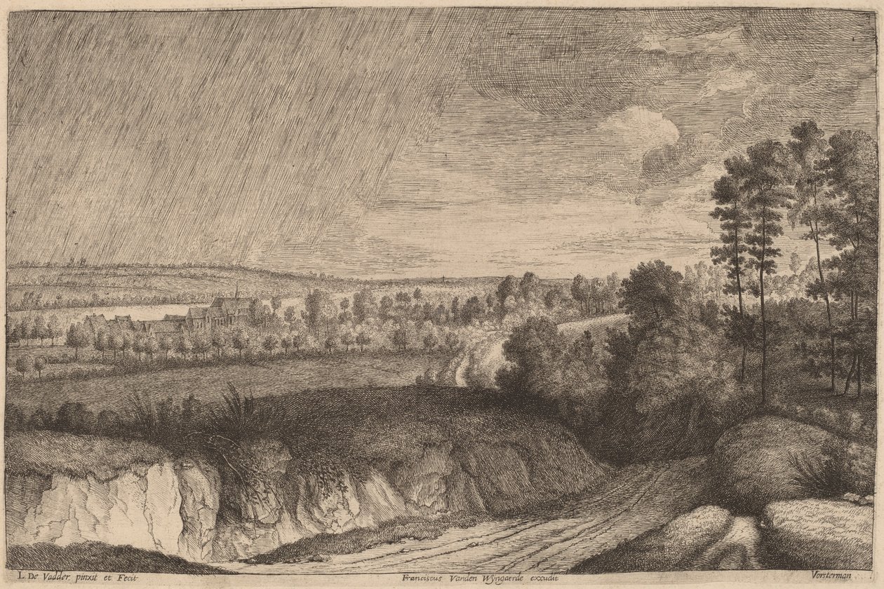 Paisaje Lluvioso de Lucas Emil Vosterman, after Lodewijk de Vadder