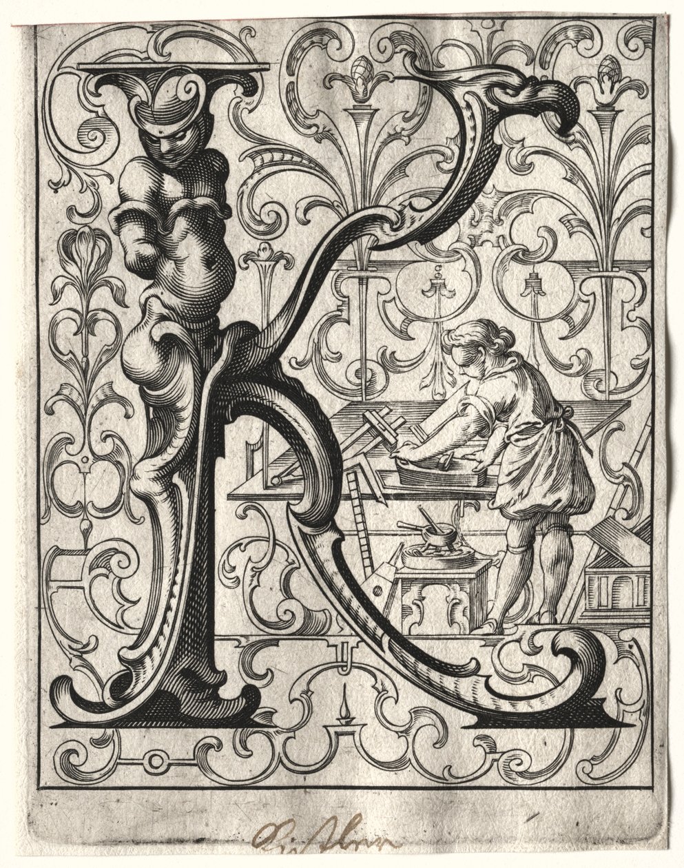 Nuevo folleto ABC: K, 1627 de Lucas Kilian