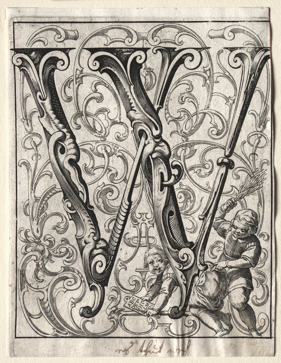 Nuevo folleto ABC: W, 1627 de Lucas Kilian