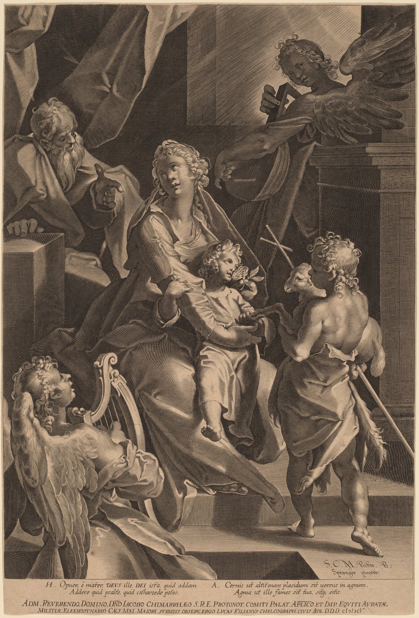 La Sagrada Familia y dos ángeles de Lucas Kilian, after Bartholomaeus Spranger