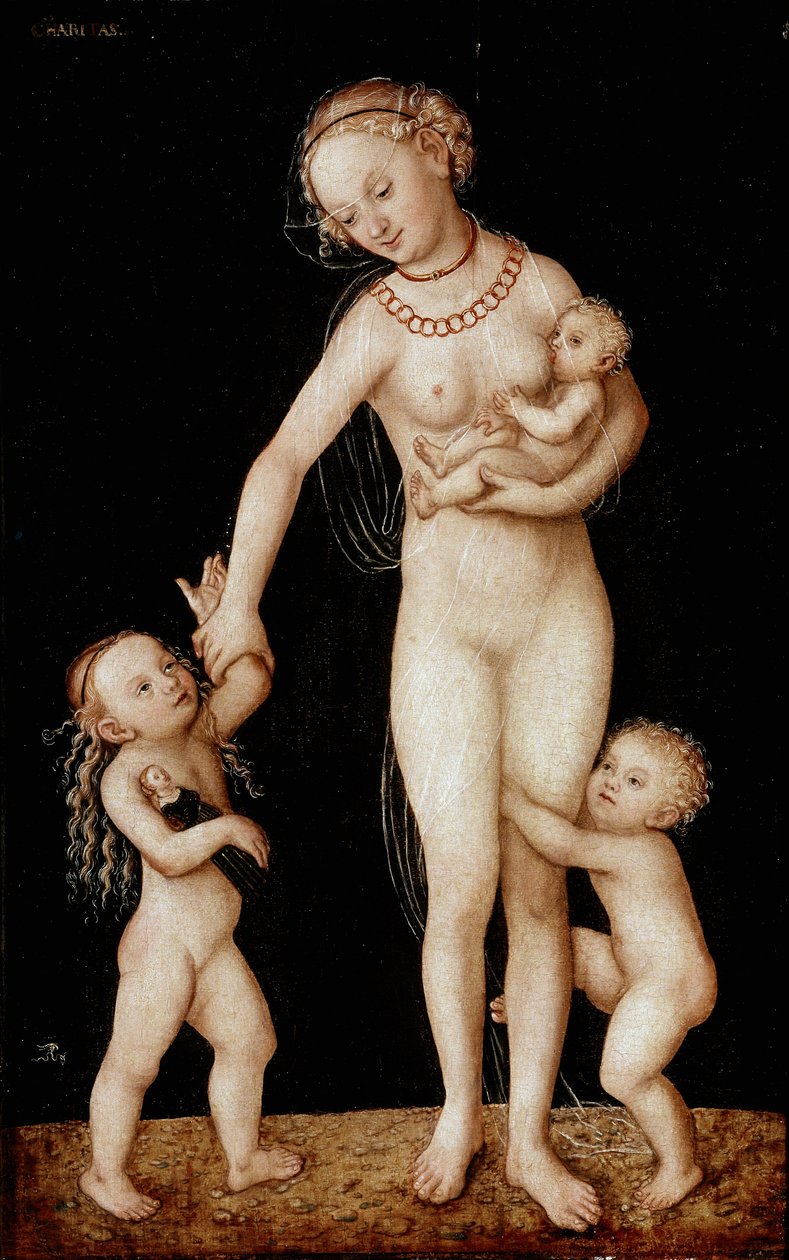 Caridad Pintura de Lucas Cranach el Viejo (1472-1553) Dim. 56x36 cm Londres, National Gallery de Lucas the Elder Cranach