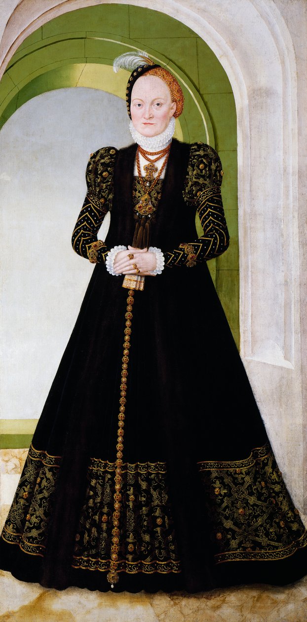 Ana de Dinamarca, esposa del príncipe elector Augusto de Sajonia de Lucas the Younger Cranach