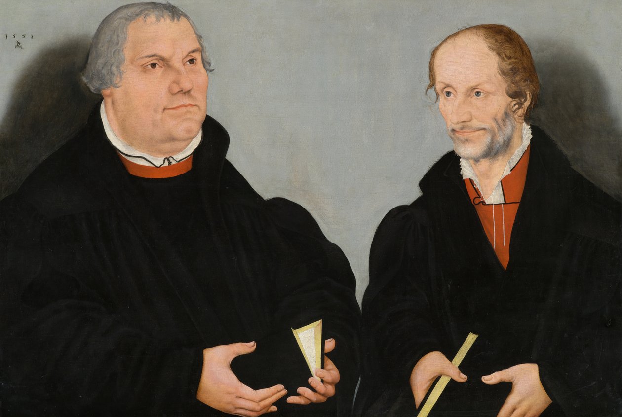 Martín Lutero (1483-1546) y Philipp Melanchthon (1497-1560) de Lucas the Younger Cranach