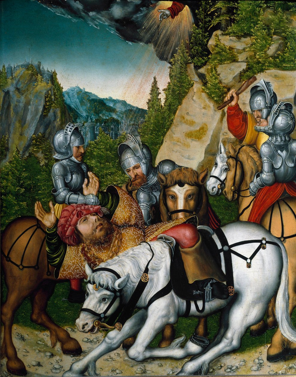 La caída de Saulo o la conversión de San Pablo en el camino a Damasco de Lucas the Younger Cranach