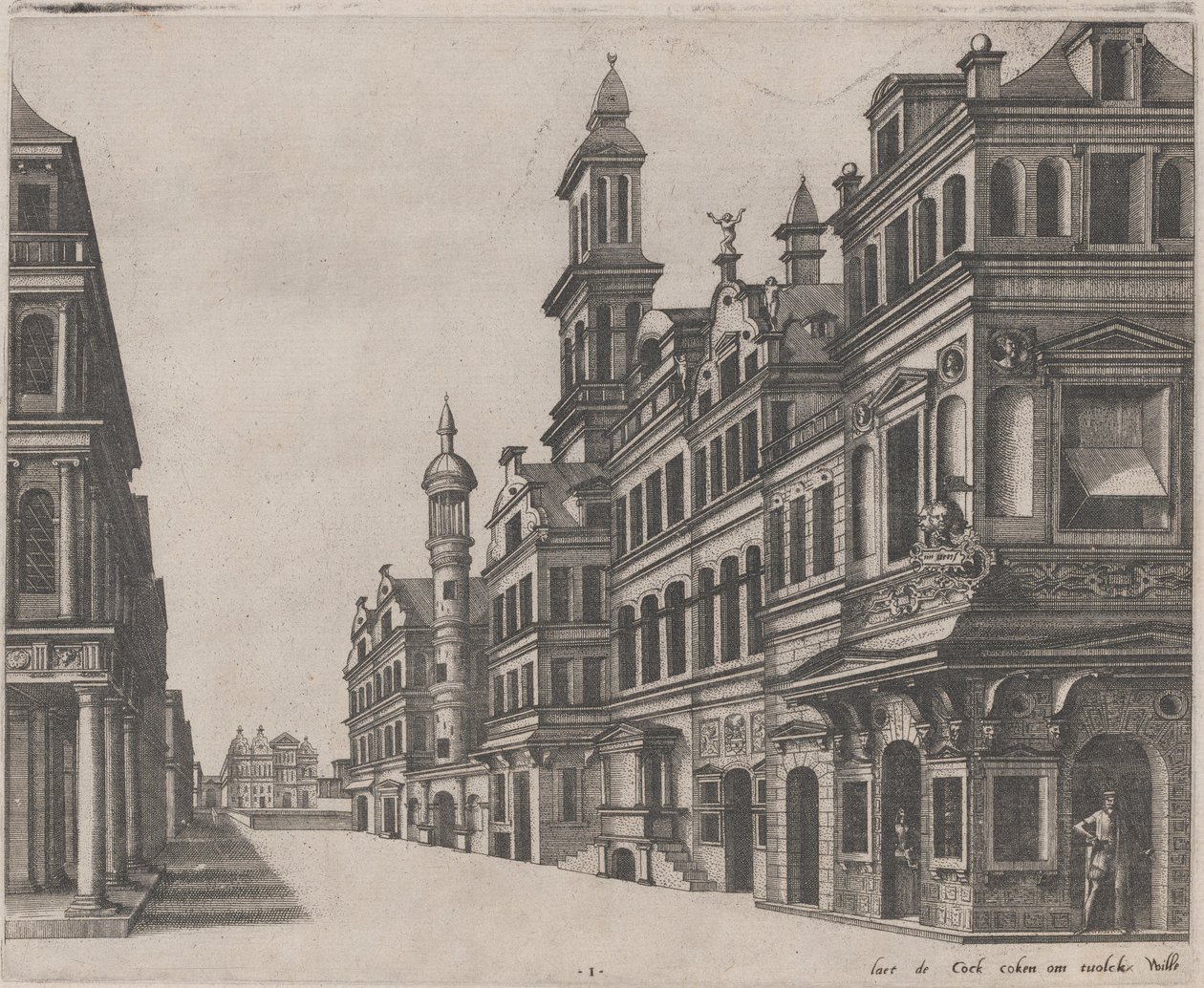 Vista en perspectiva de una calle de Lucas van Doetechum and Johannes
