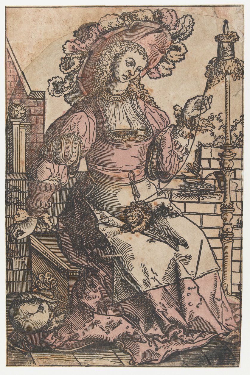mujer girando de Lucas van Leyden (attributed to)