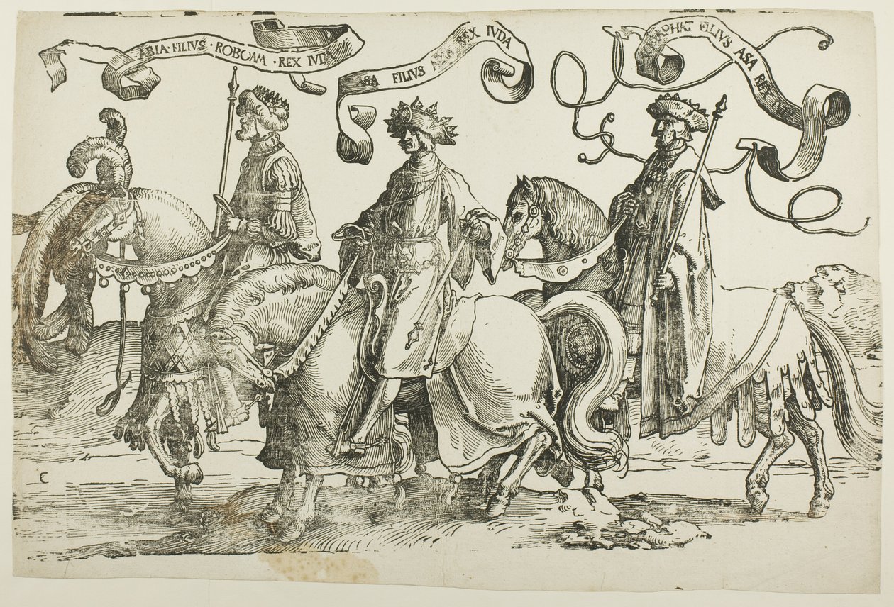 Abías, Asa, Josafat, placa dos, de Los Doce Reyes de Israel de Lucas van Leyden