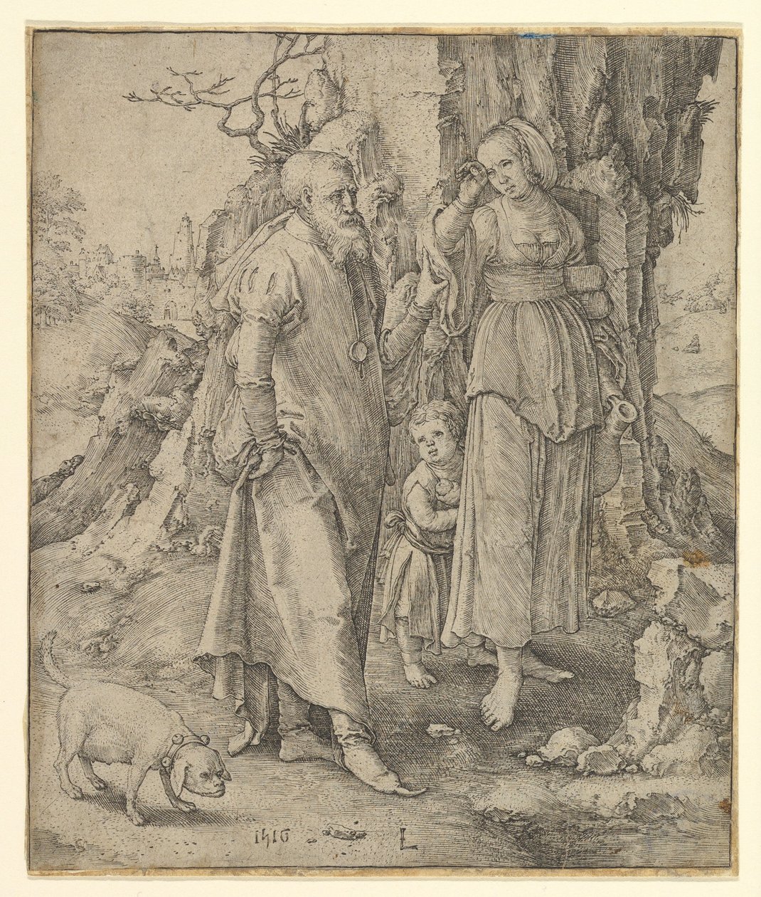 Abraham despidiendo a Agar, 1516 de Lucas van Leyden