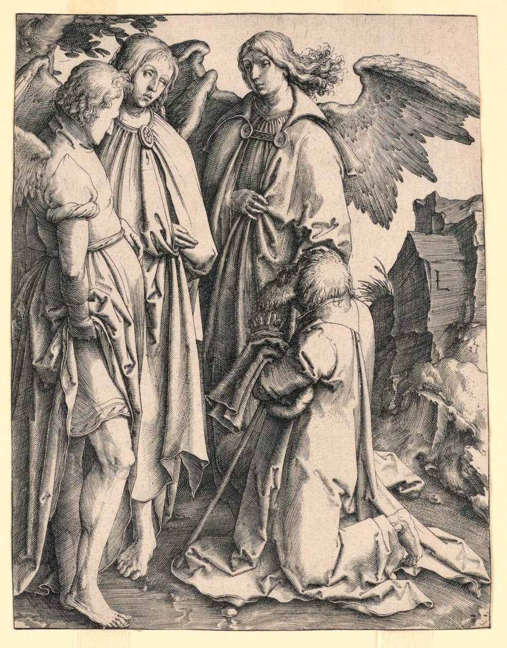 Abraham y los tres ángeles de Lucas van Leyden
