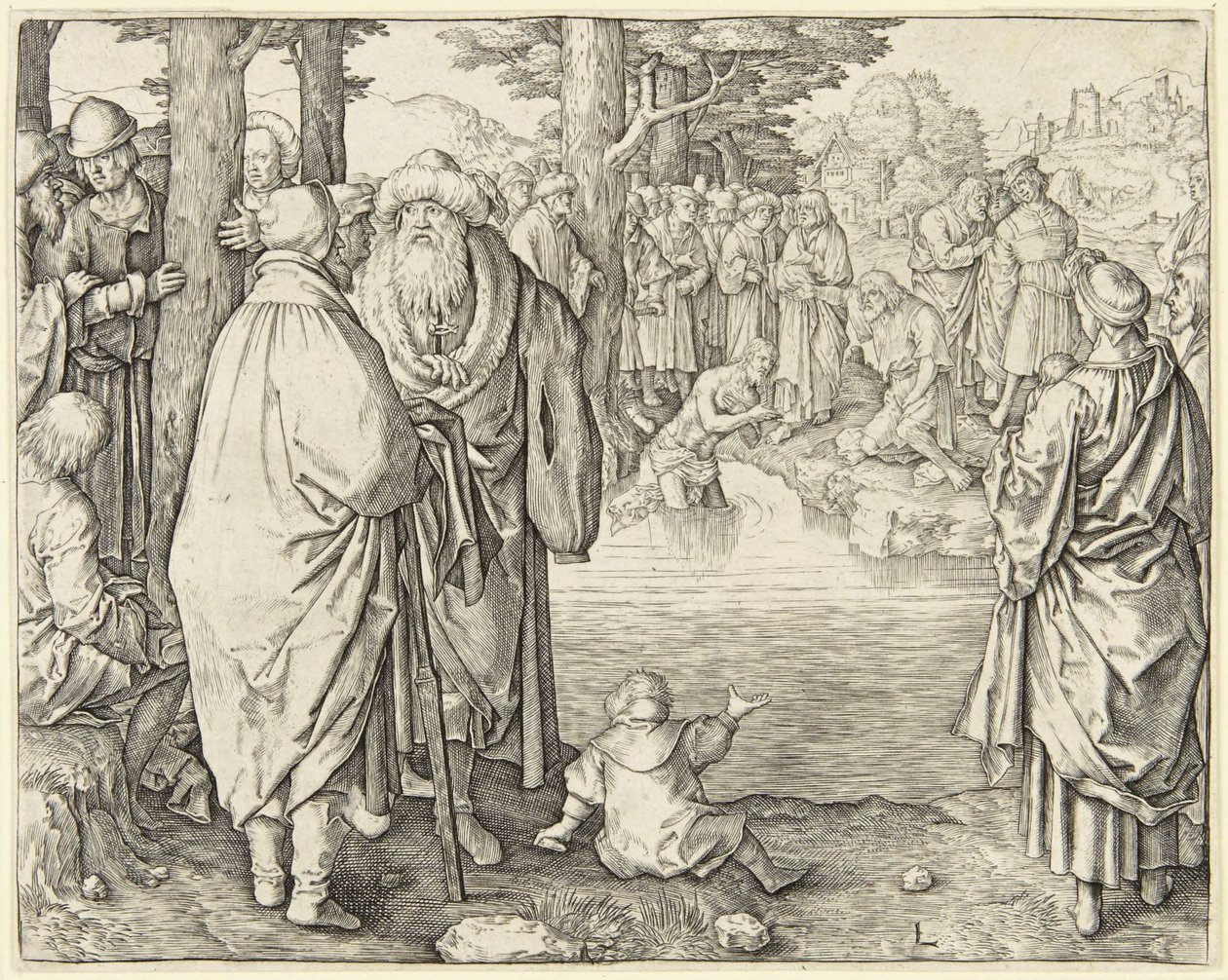 El bautismo de Cristo de Lucas van Leyden