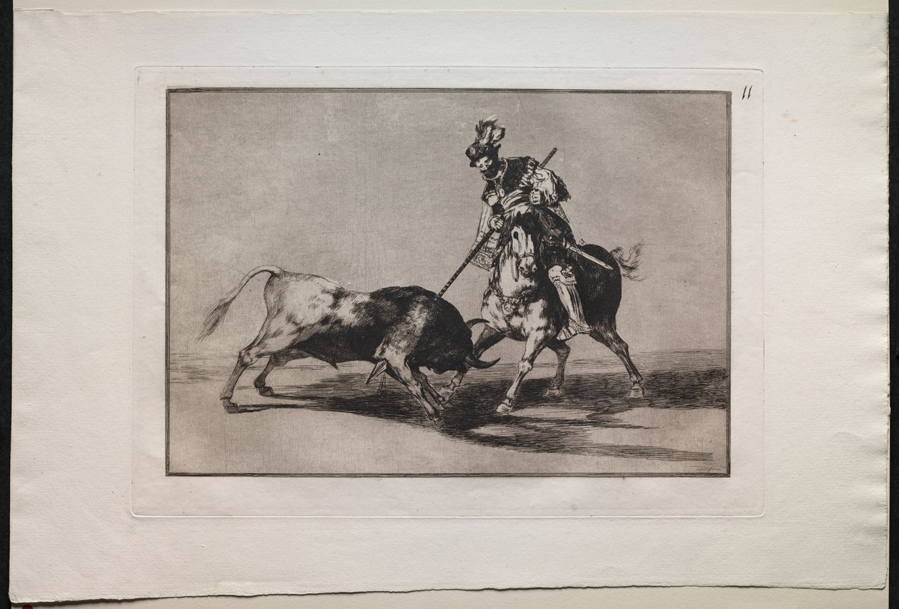 Corridas de toros: El Cid Campeador lanceando otro toro de Lucas van Leyden