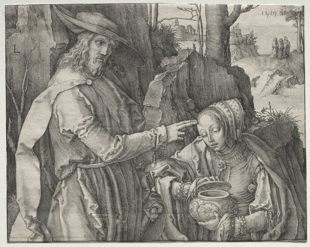 Cristo como jardinero apareciendo a Santa María Magdalena de Lucas van Leyden