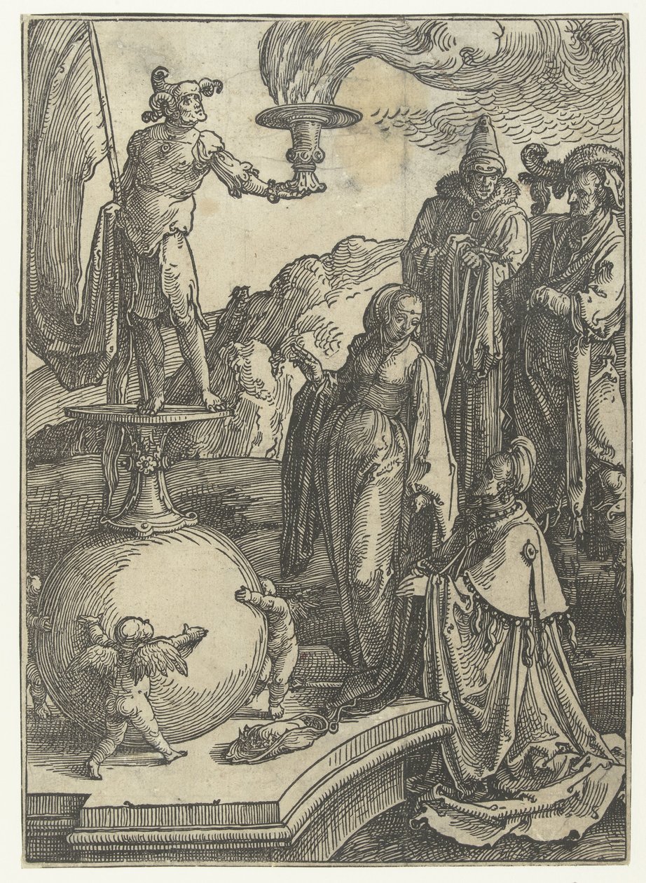 La idolatría de Salomón Serie pequeña Listas de mujeres (título de la serie) de Lucas van Leyden