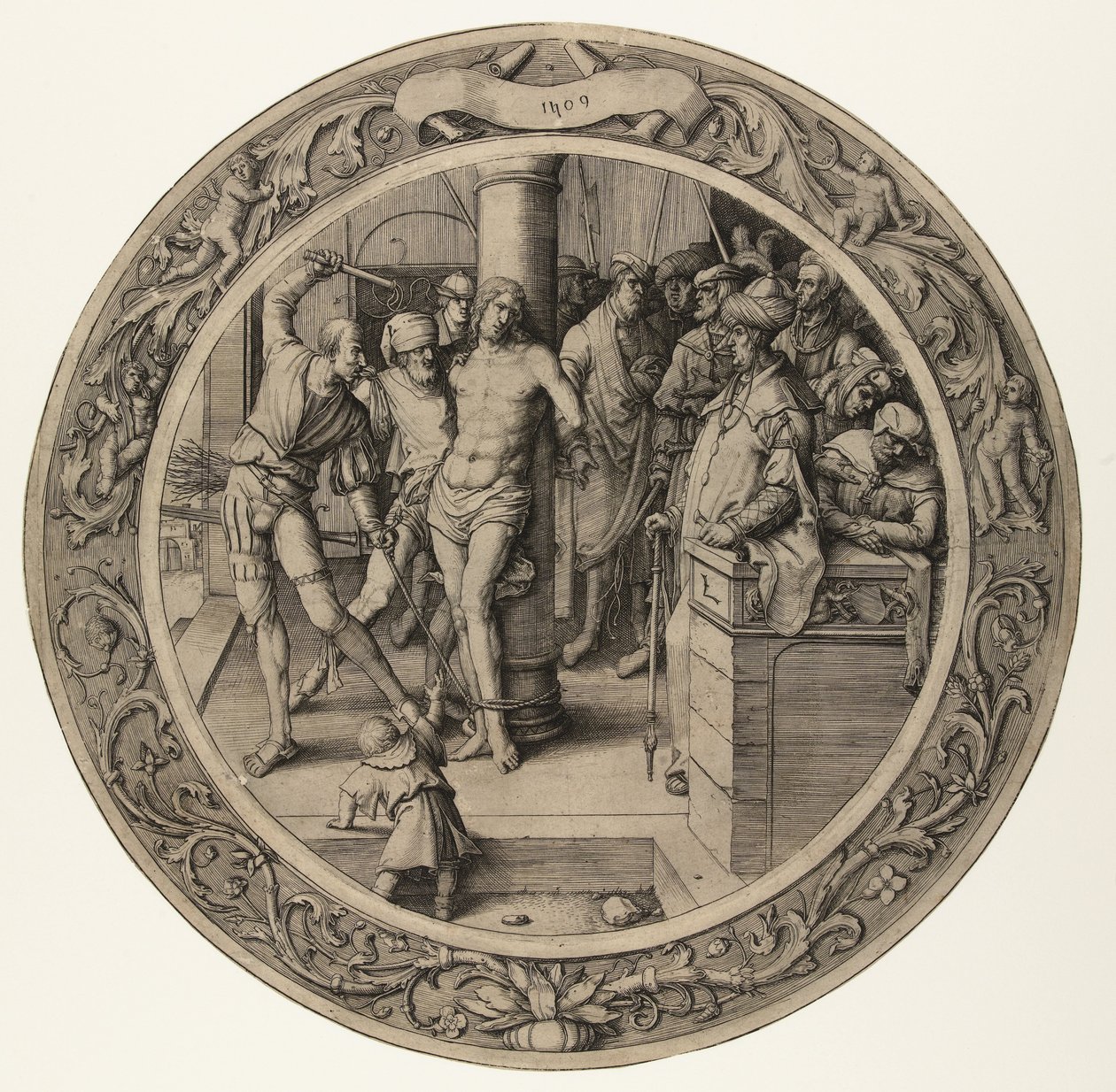 La flagelación de Cristo
La Pasión Redonda (título de la serie) de Lucas van Leyden