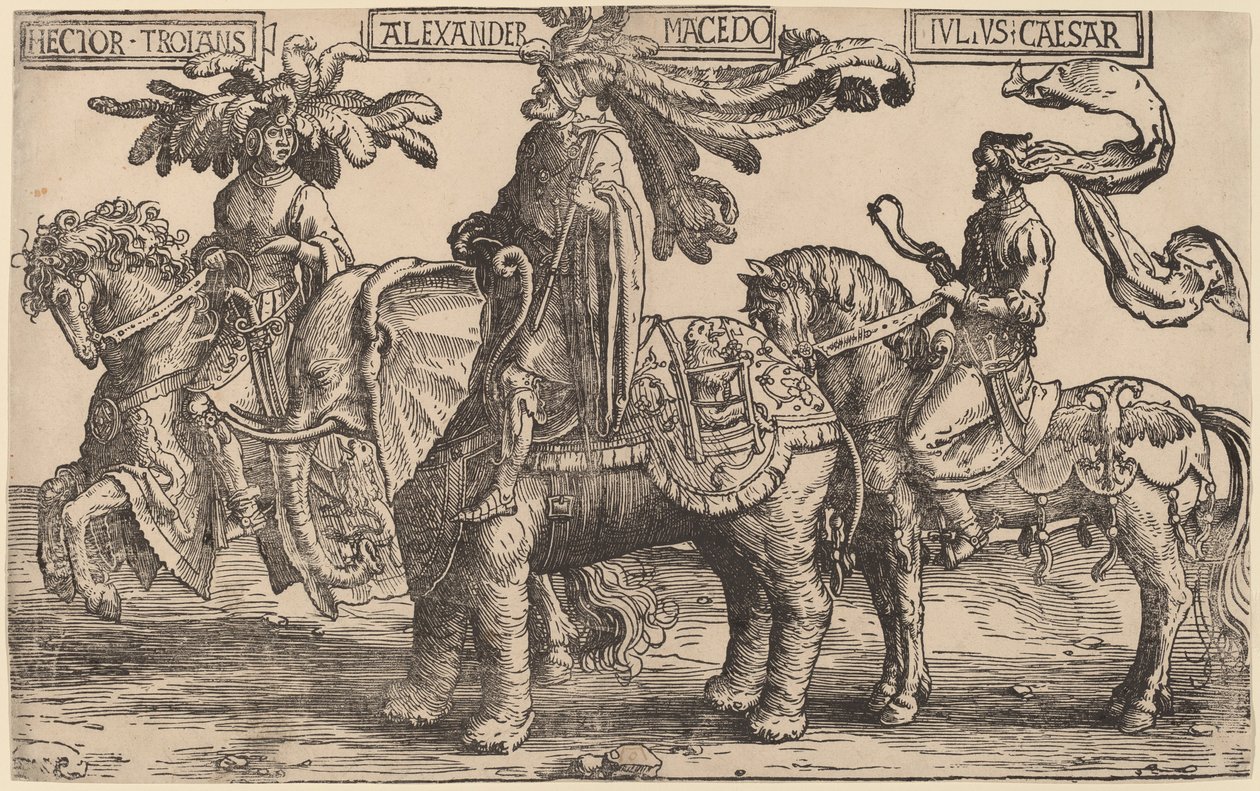 Héctor de Troya, Alejandro de Macedonia, Julio César de Lucas van Leyden