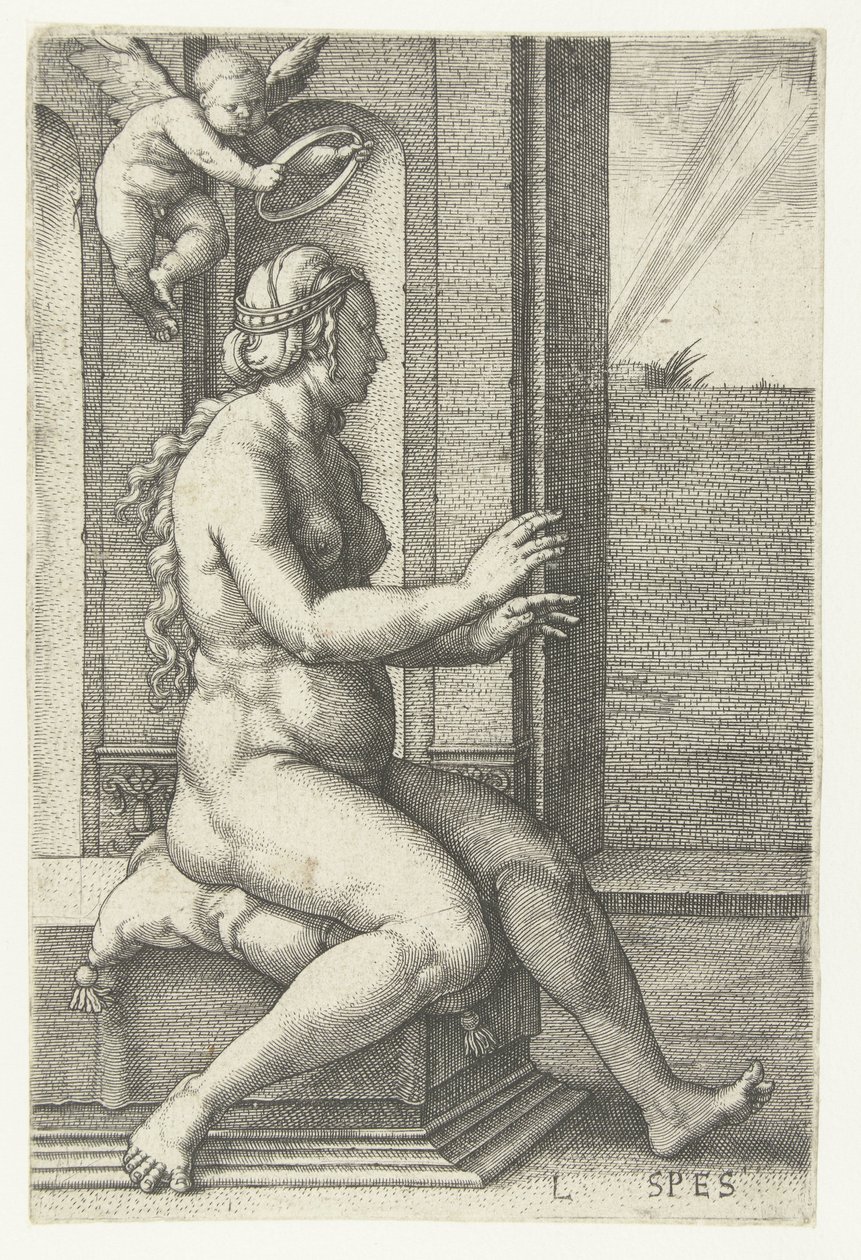 Montón Spes (título sobre el objeto) Siete virtudes (título de la serie) de Lucas van Leyden