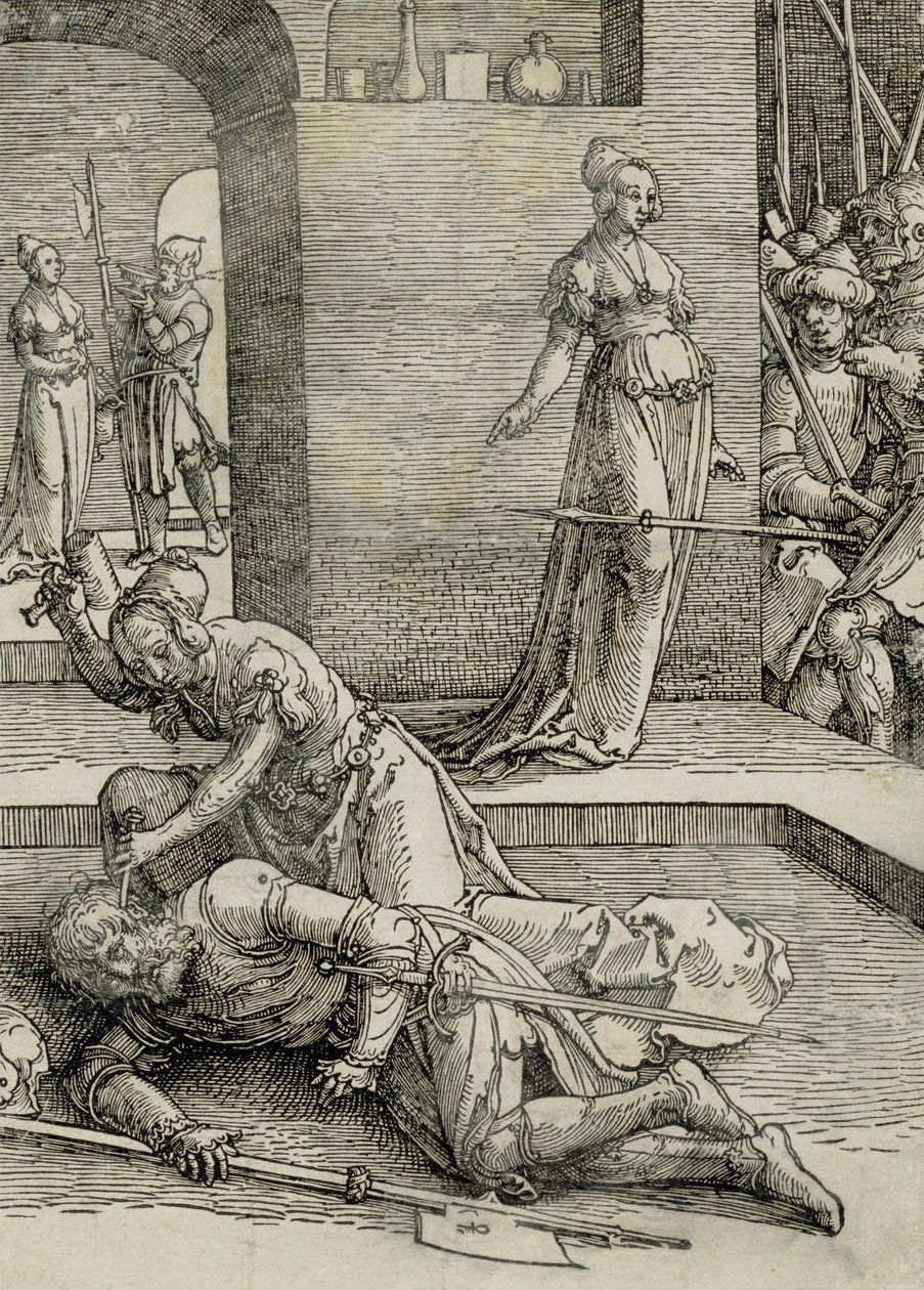Jael mata a Sísara, 1515-19 de Lucas van Leyden