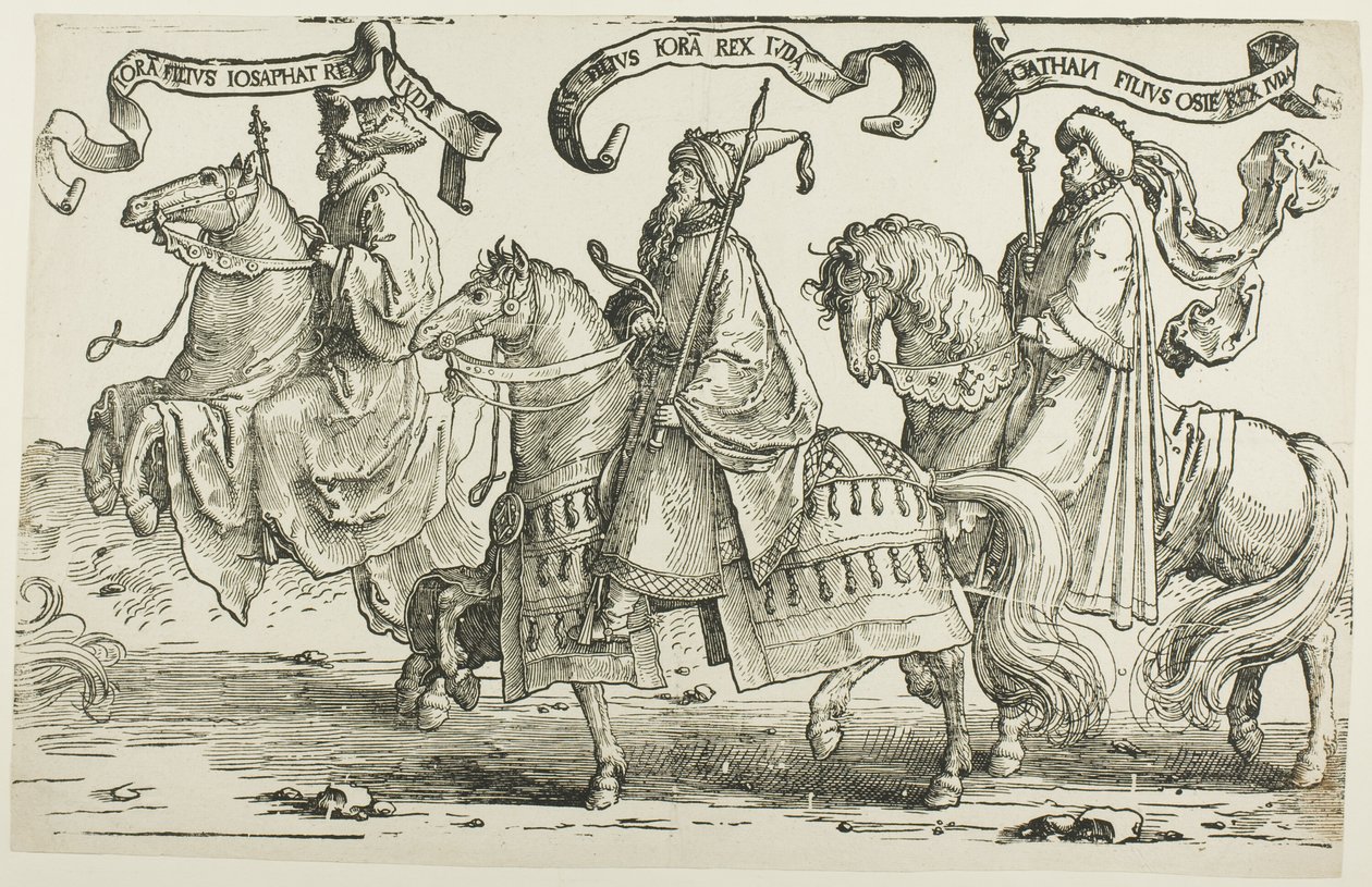Jehoram, Uzías, Jotam, placa tres, de Los Doce Reyes de Israel de Lucas van Leyden