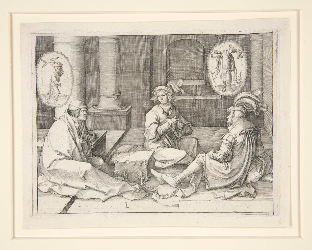 José interpretando los Sueños en la Prisión (Gén. 40:5-19) de Lucas van Leyden