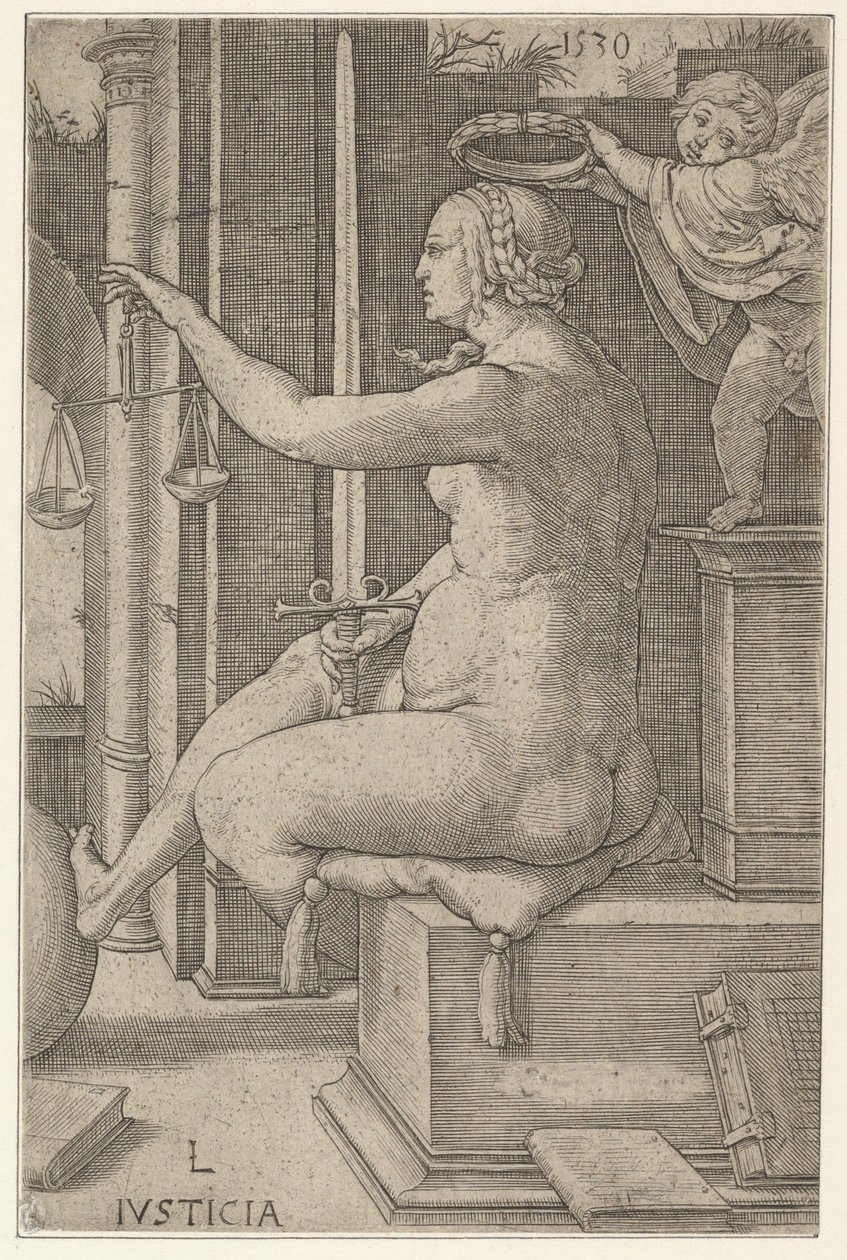 Justicia, de la serie Las Virtudes, 1530 de Lucas van Leyden
