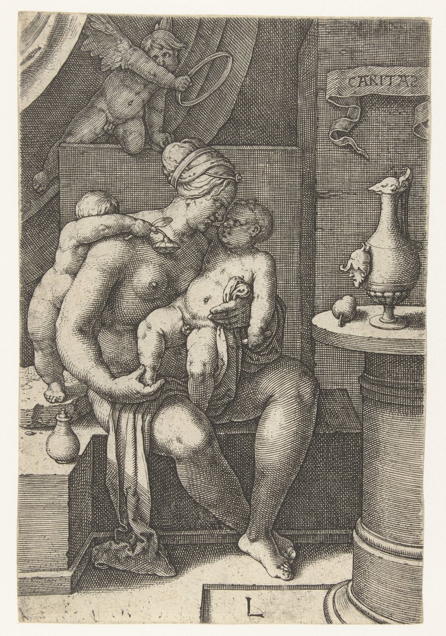 Liefde
Caritas (título del objeto)
Zeven Deugden (título de la serie) de Lucas van Leyden