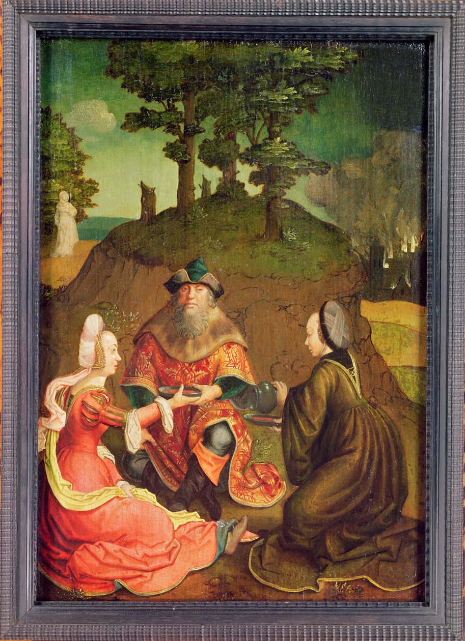 Las hijas de Lot hacen beber vino a su padre, c.1508-15 de Lucas van Leyden