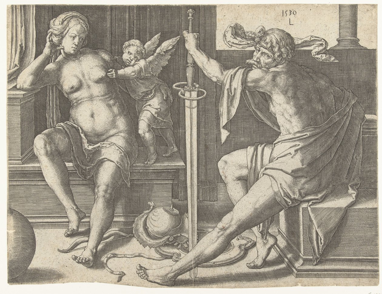 Mars, Venus en Cupido de Lucas van Leyden