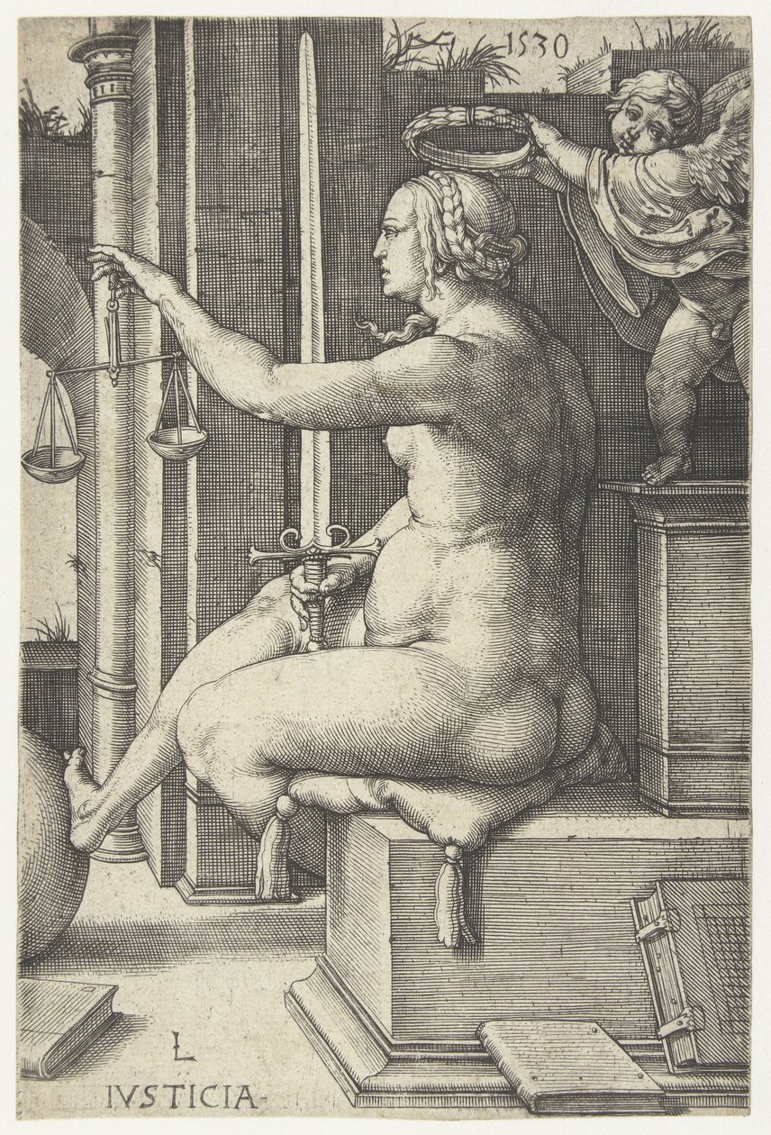 Justicia
Iusticia (título del objeto)
Siete Virtudes (título de la serie) de Lucas van Leyden