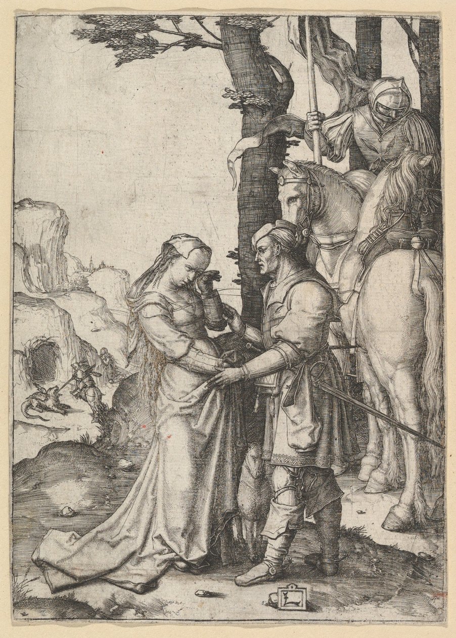 San Jorge liberando a la princesa, ca. 1508 de Lucas van Leyden